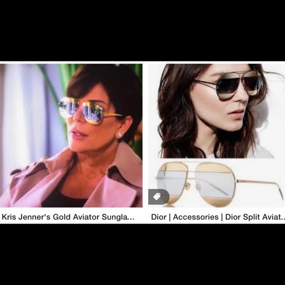 CHRISTIAN DIORSPLIT YELLOW GOLD &GREY MIRRORED LENSES WITH MONOGRAMED SUNNIES - Picture 5 of 16